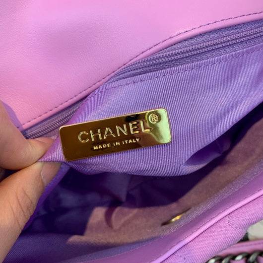 Chanel As1160 Chanel 19 Handbag Flap Shoulder Velvet Pink