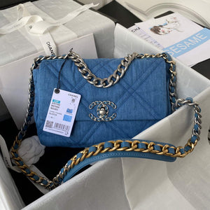 Chanel AS1160 Chanel 19 Handbag Lambskin Blue - Default Title - View 1