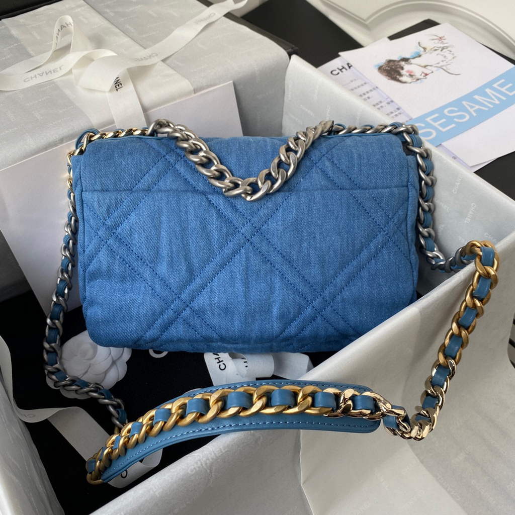 Chanel AS1160 Chanel 19 Handbag Lambskin Blue