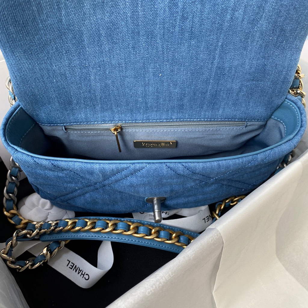 Chanel AS1160 Chanel 19 Handbag Lambskin Blue
