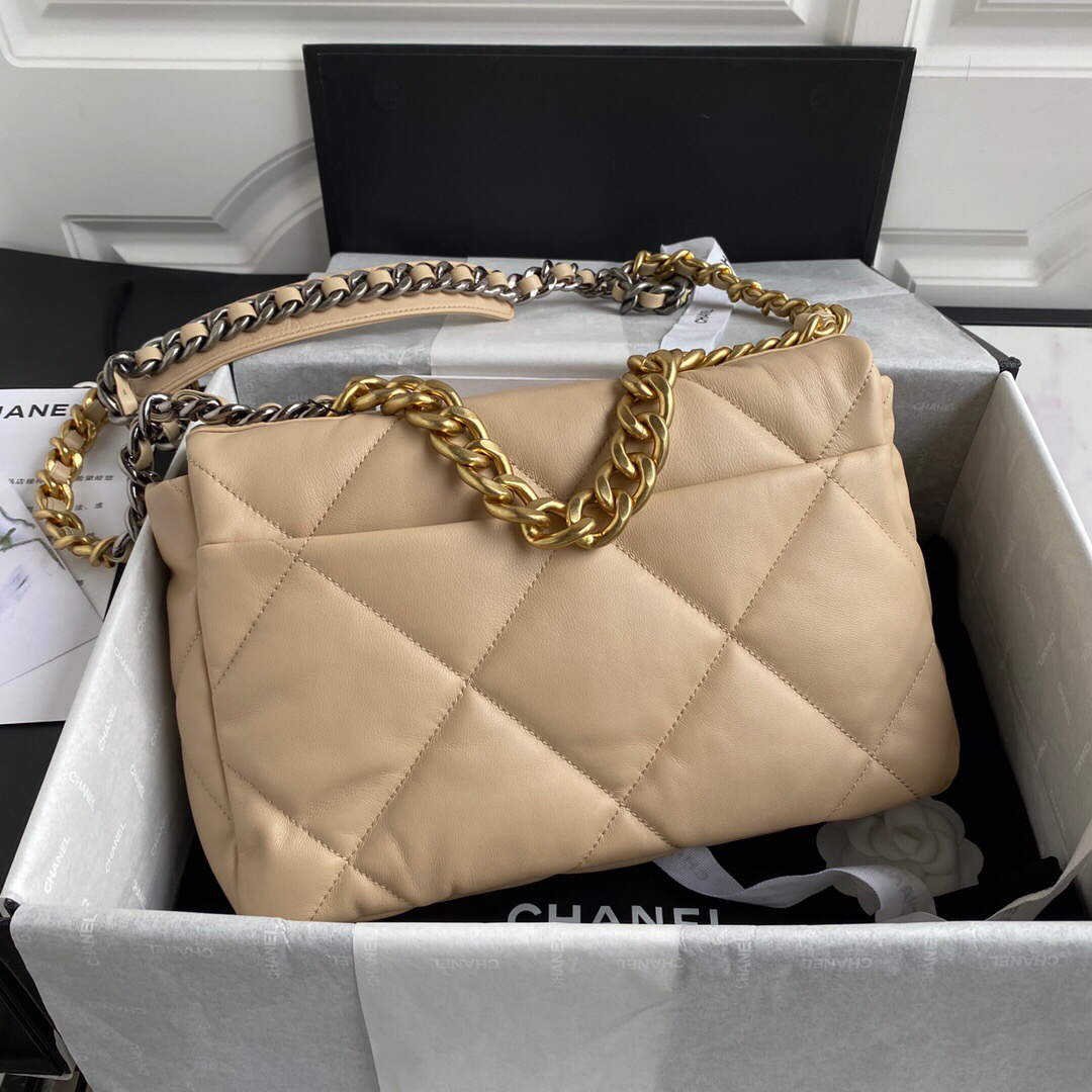 Chanel AS1161 Chanel 19 Large Flap Bag Lambskin B05179 Apricot Gold