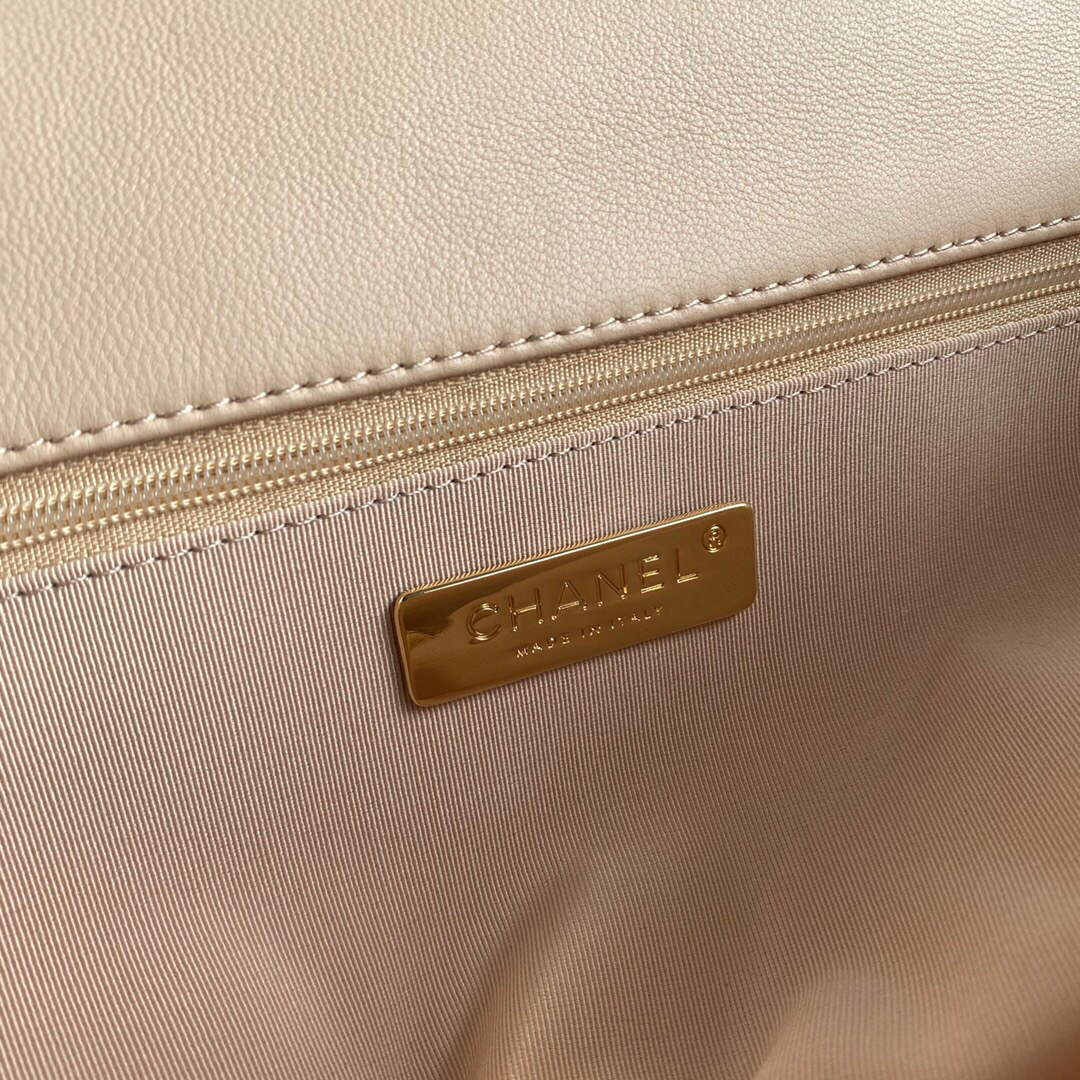 Chanel AS1161 Chanel 19 Large Flap Bag Lambskin B05179 Apricot Gold