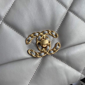 Chanel AS1161 Chanel 19 Large Flap Bag Lambskin B05179 Grey Gold - Default Title - View 3