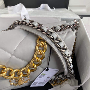 Chanel AS1161 Chanel 19 Large Flap Bag Lambskin B05179 Grey Gold - Default Title - View 4