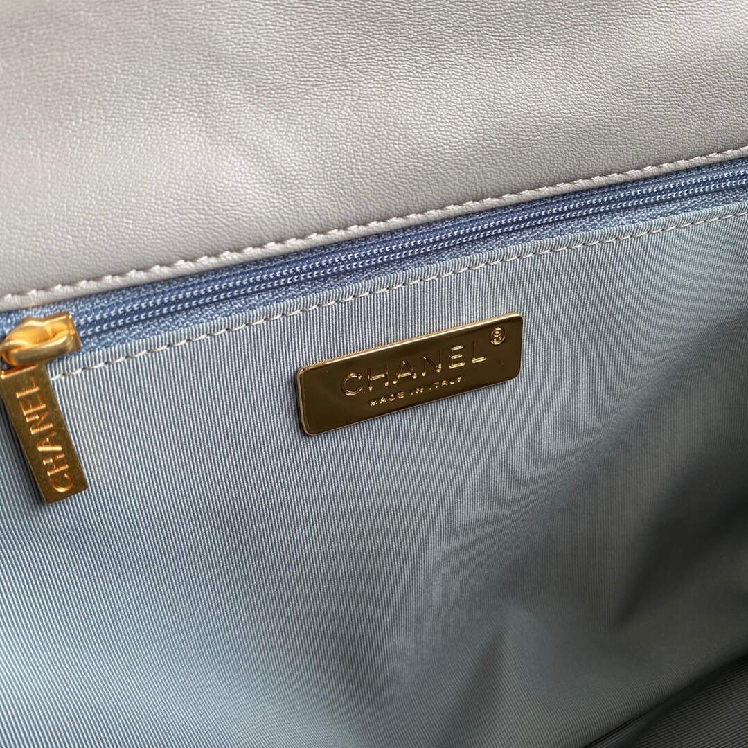 Chanel AS1161 Chanel 19 Large Flap Bag Lambskin B05179 Grey Gold - Default Title - View 7