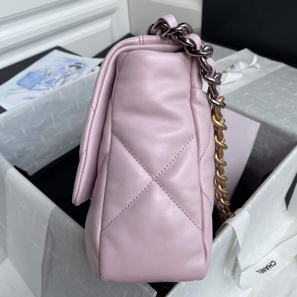 Chanel AS1161 Chanel 19 Large Flap Bag Lambskin B05179 Pink Gold