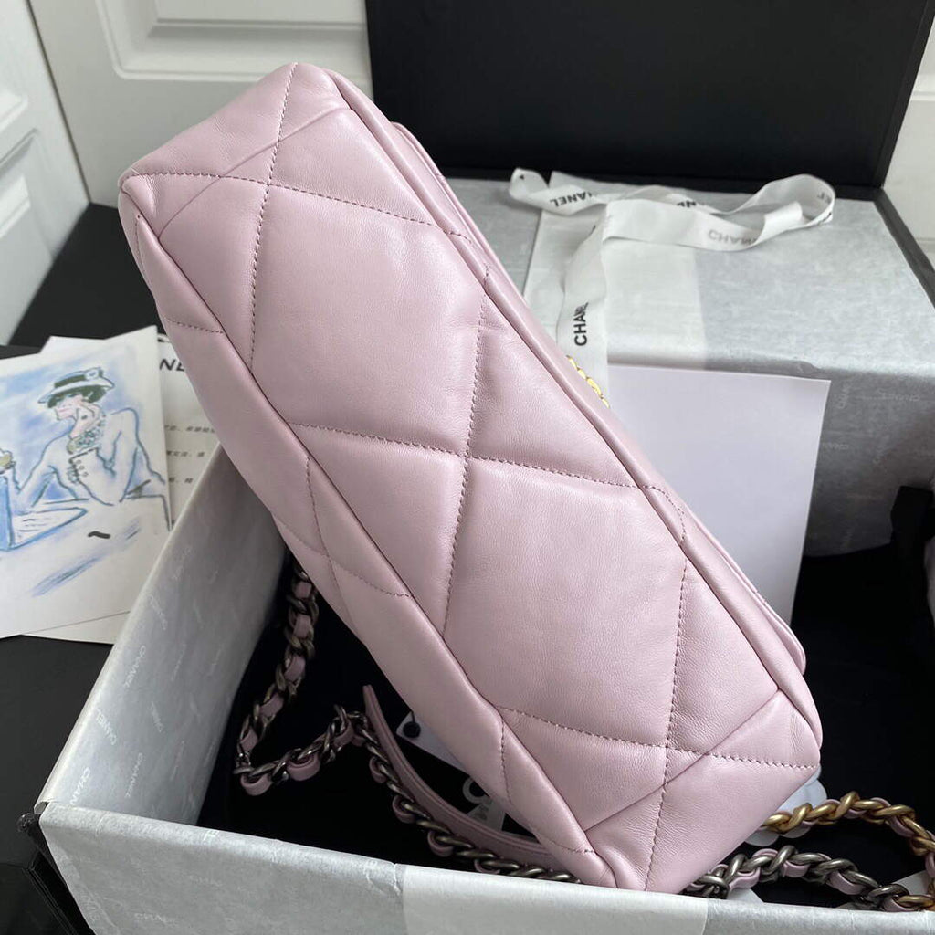 Chanel AS1161 Chanel 19 Large Flap Bag Lambskin B05179 Pink Gold
