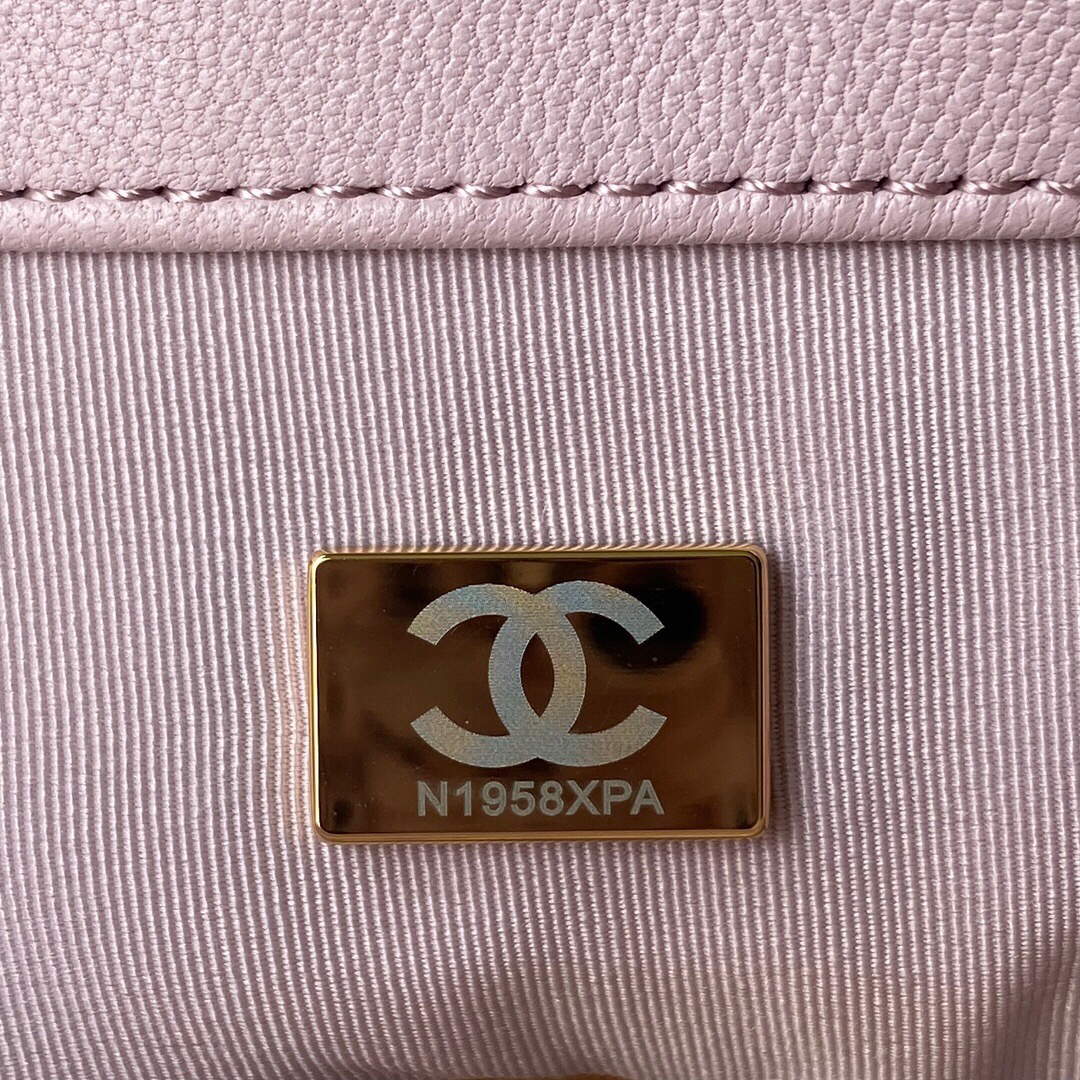 Chanel AS1161 Chanel 19 Large Flap Bag Lambskin B05179 Pink Gold - Default Title - View 9