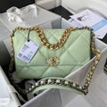 Chanel AS1161 Chanel 19 Large Flap Bag Lambskin B05179 Green Gold - Default Title - View 1