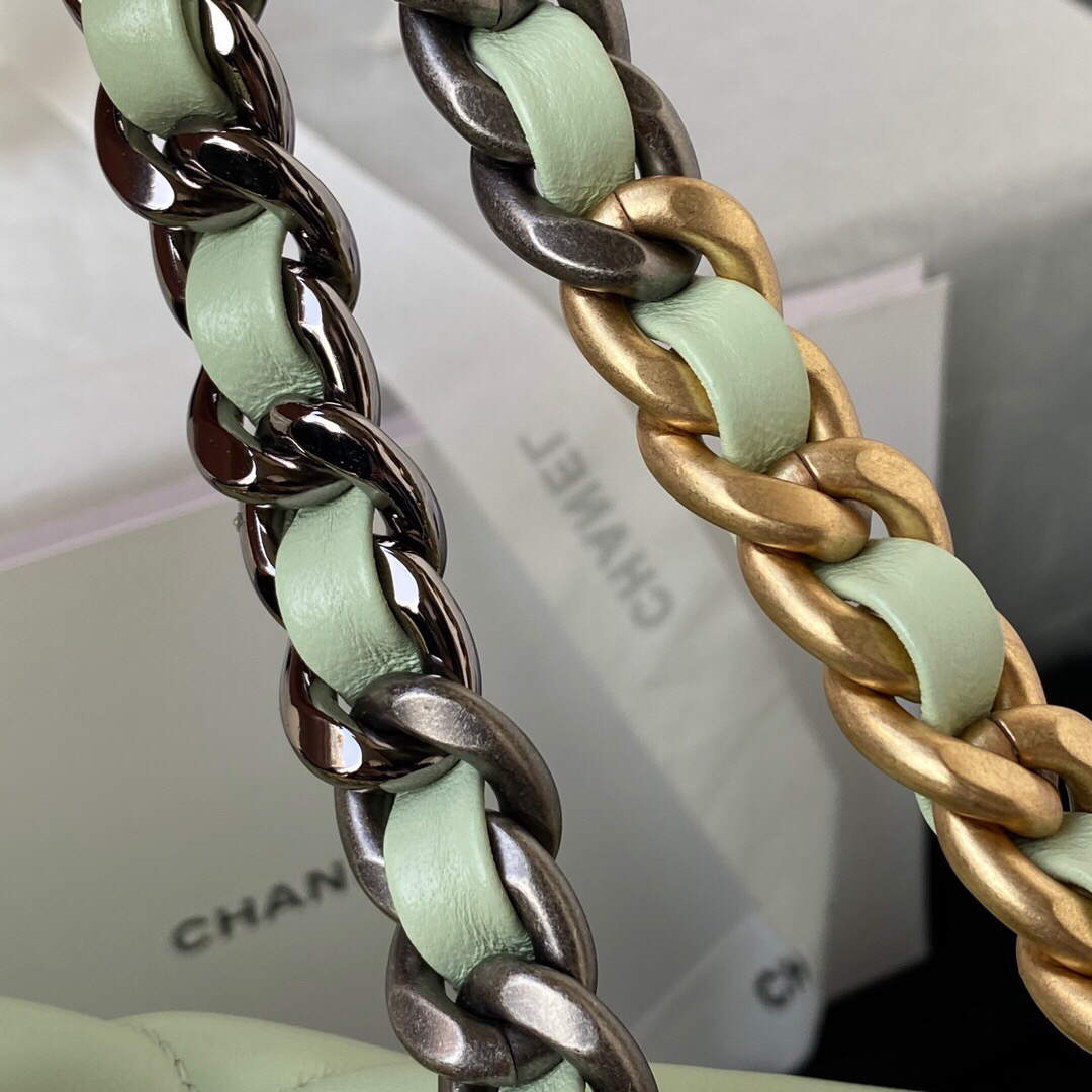 Chanel AS1161 Chanel 19 Large Flap Bag Lambskin B05179 Green Gold - Default Title - View 4