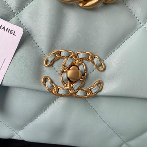 Chanel AS1161 Chanel 19 Large Flap Bag Lambskin B05179 Ligth Blue Gold - Default Title - View 3