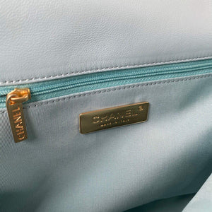 Chanel AS1161 Chanel 19 Large Flap Bag Lambskin B05179 Ligth Blue Gold - Default Title - View 7