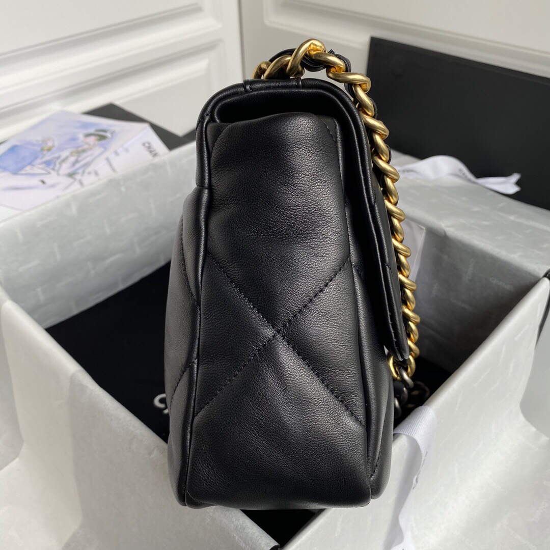 Chanel AS1161 Chanel 19 Large Flap Bag Lambskin B05179 Black Gold - Default Title - View 5