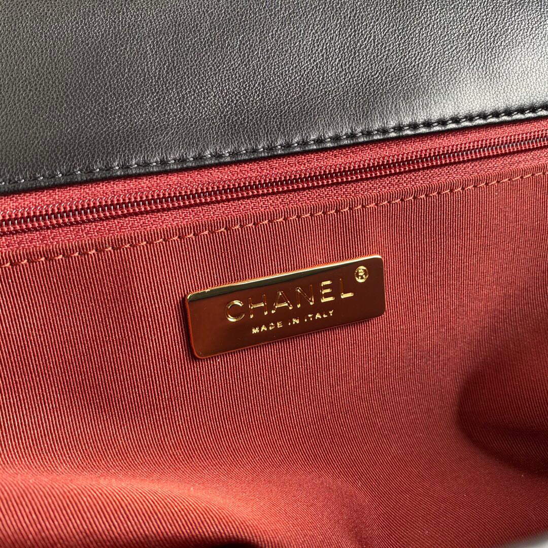 Chanel AS1161 Chanel 19 Large Flap Bag Lambskin B05179 Black Gold