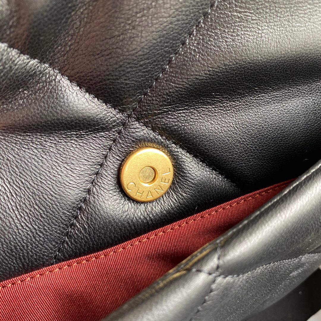 Chanel AS1161 Chanel 19 Large Flap Bag Lambskin B05179 Black Gold - Default Title - View 8