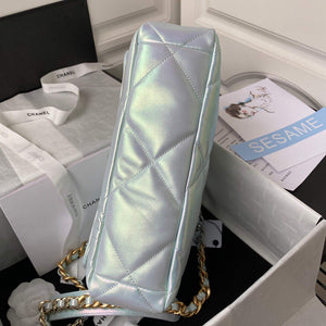 Chanel AS1161 Chanel 19 Large Flap Bag Lambskin B05179 Ligth Blue Silver - Default Title - View 6