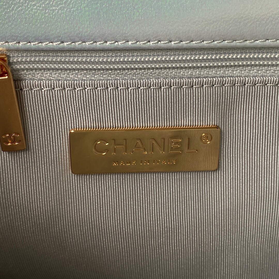 Chanel AS1161 Chanel 19 Large Flap Bag Lambskin B05179 Ligth Blue Silver - Default Title - View 8