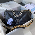Chanel AS1161 Chanel 19 Large Flap Bag Lambskin B05179 Black Silver - Default Title - View 1