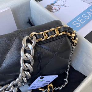 Chanel AS1161 Chanel 19 Large Flap Bag Lambskin B05179 Black Silver - Default Title - View 4