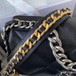 Chanel AS1161 Chanel 19 Large Flap Bag Lambskin B05179 Black Silver - Default Title - View 5