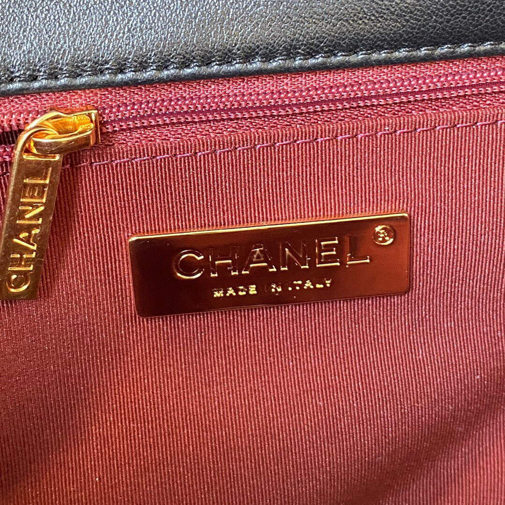 Chanel AS1161 Chanel 19 Large Flap Bag Lambskin B05179 Black Silver