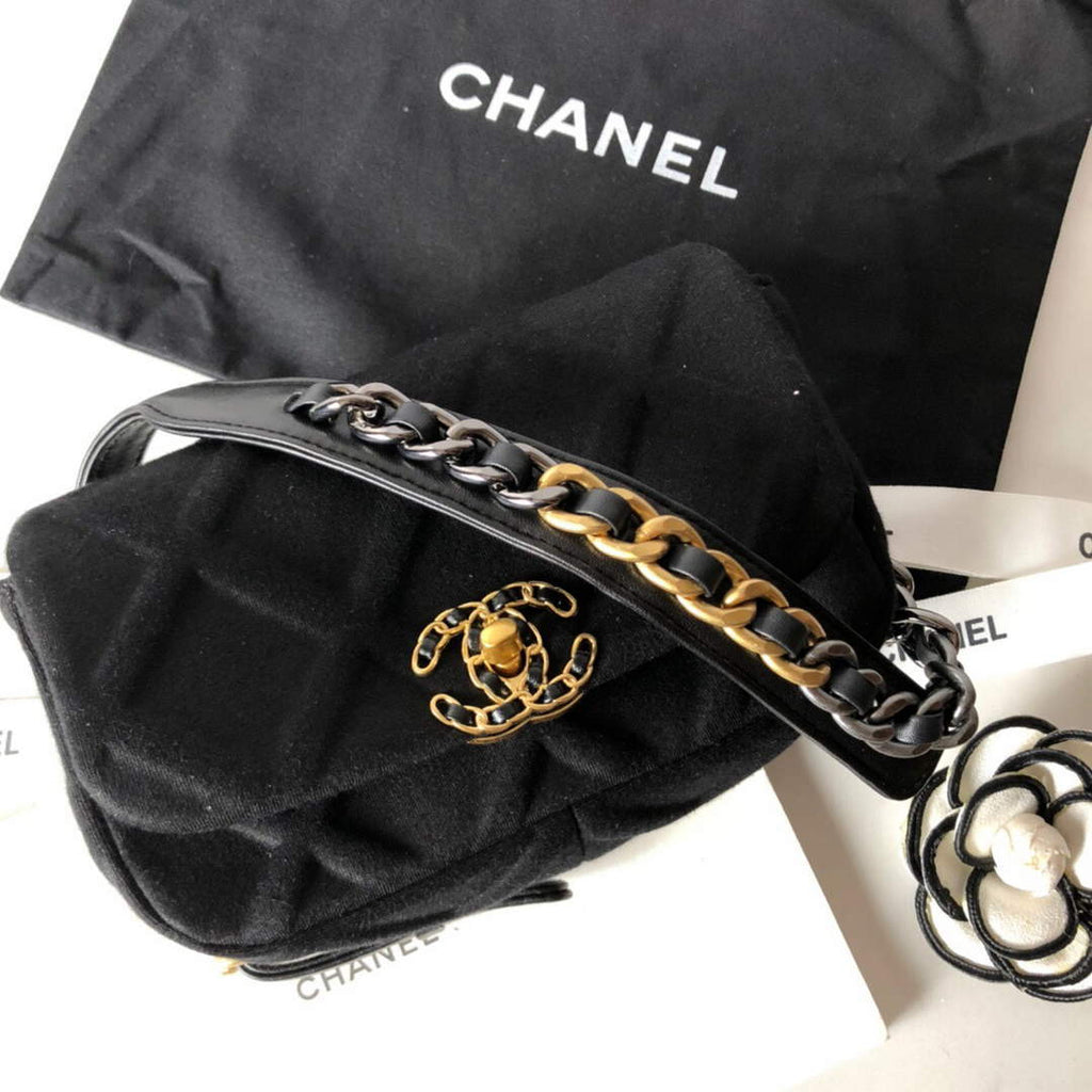 Chanel AS1163 Chanel Flap bag Velvet Black