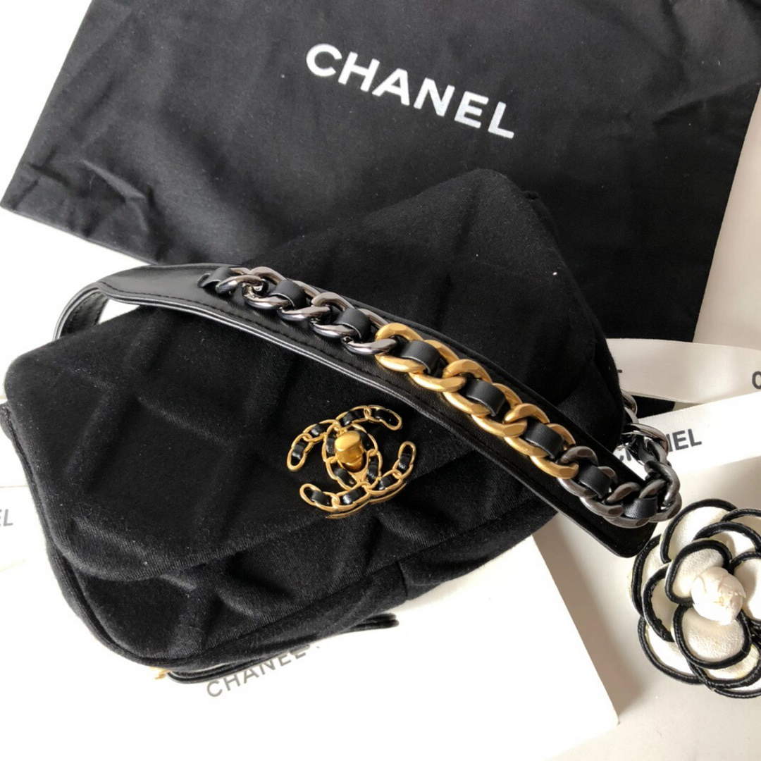 Chanel AS1163 Chanel Flap bag Velvet Black - Default Title - View 3