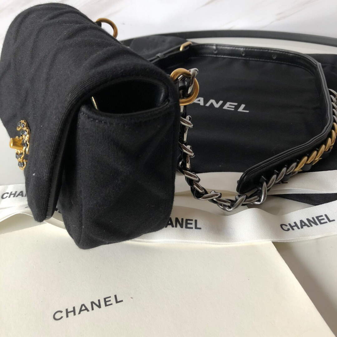 Chanel AS1163 Chanel Flap bag Velvet Black