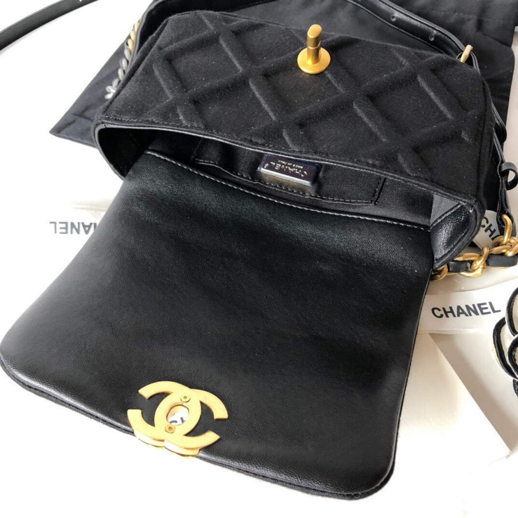 Chanel AS1163 Chanel Flap bag Velvet Black