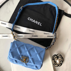 Chanel AS1163 Chanel Flap bag Velvet Blue - Default Title - View 1