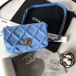 Chanel AS1163 Chanel Flap bag Velvet Blue - Default Title - View 2