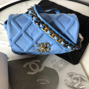 Chanel AS1163 Chanel Flap bag Velvet Blue - Default Title - View 3