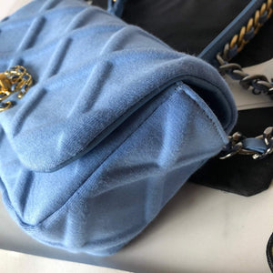 Chanel AS1163 Chanel Flap bag Velvet Blue - Default Title - View 5