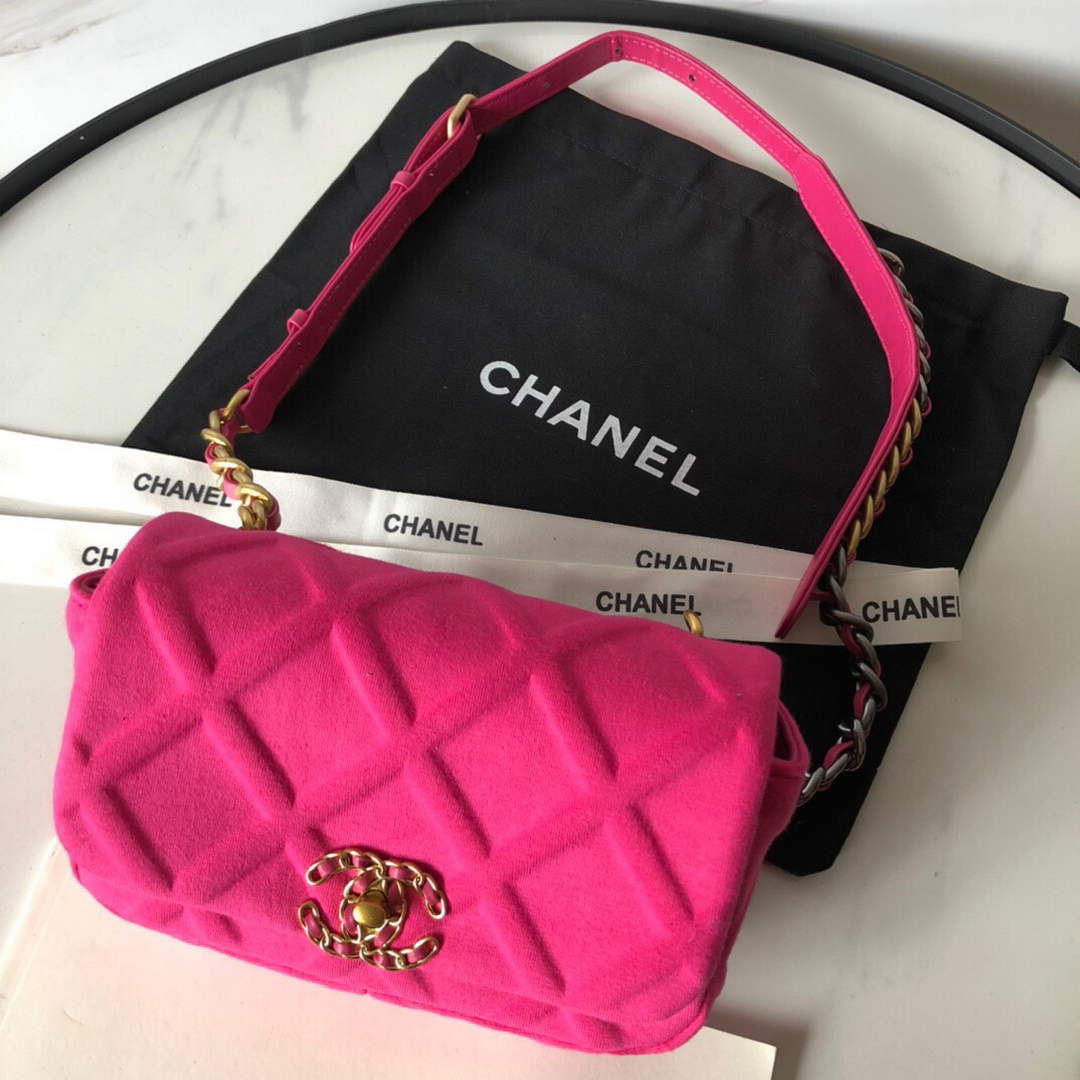 Chanel AS1163 Chanel Flap bag Velvet Rose Red - Default Title - View 1