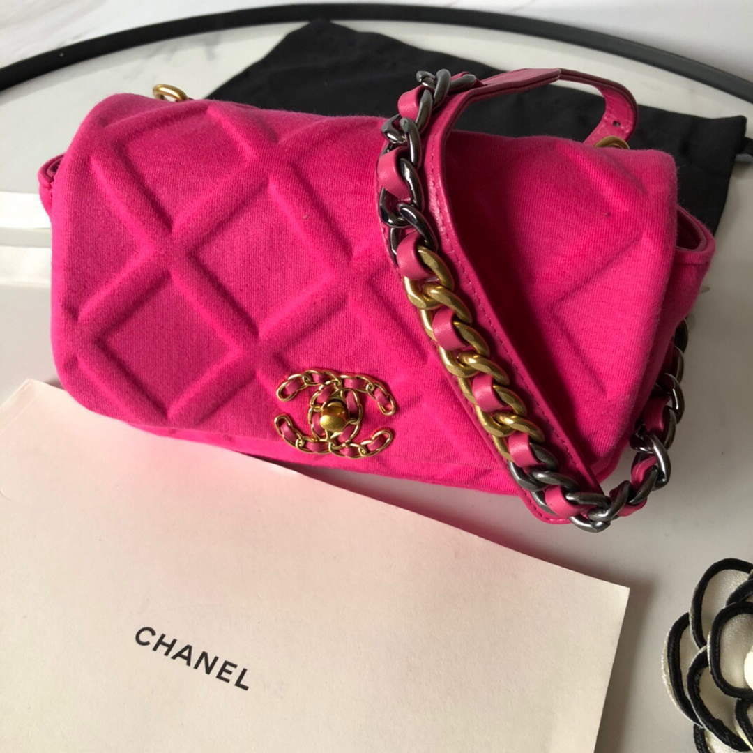 Chanel AS1163 Chanel Flap bag Velvet Rose Red - Default Title - View 3