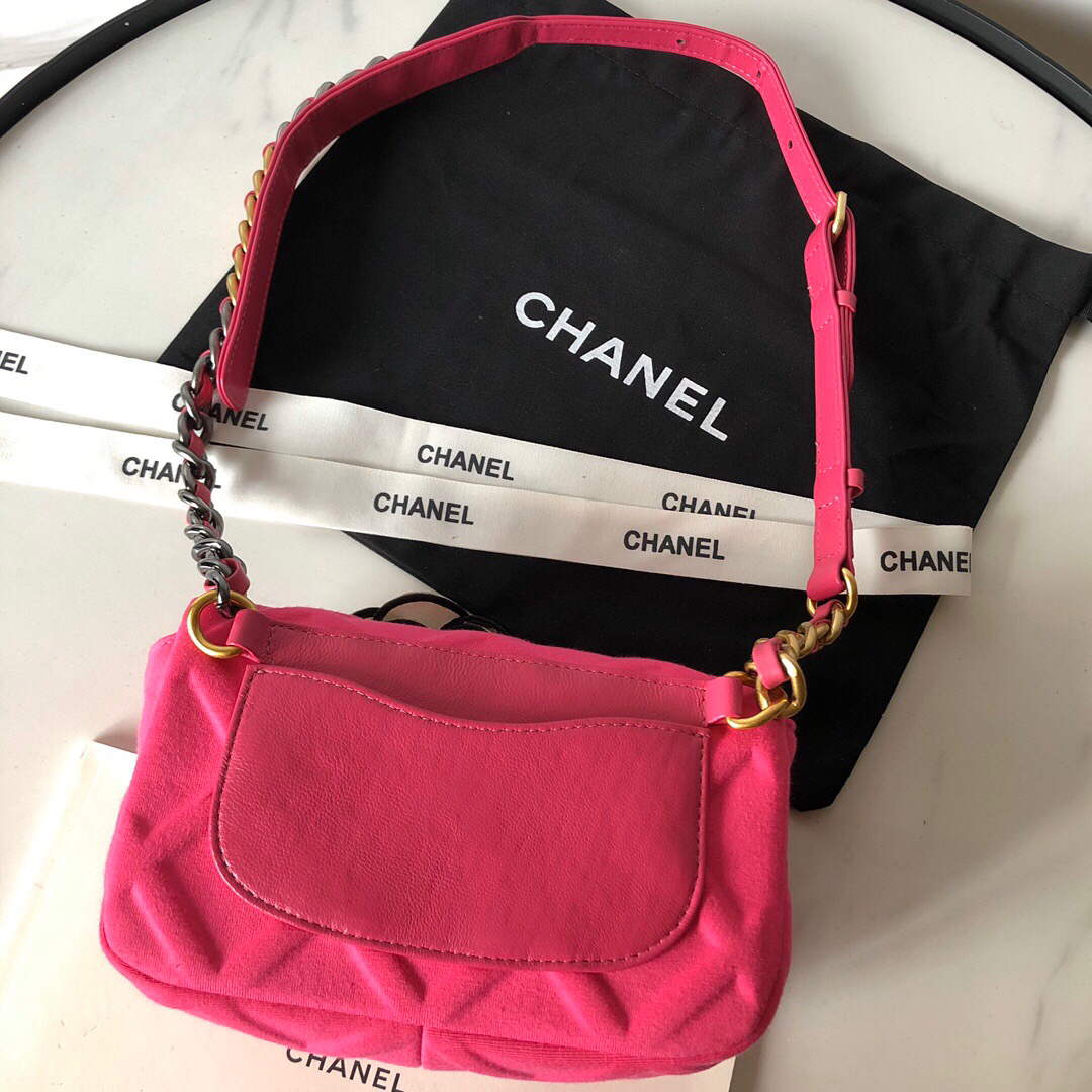 Chanel AS1163 Chanel Flap bag Velvet Rose Red
