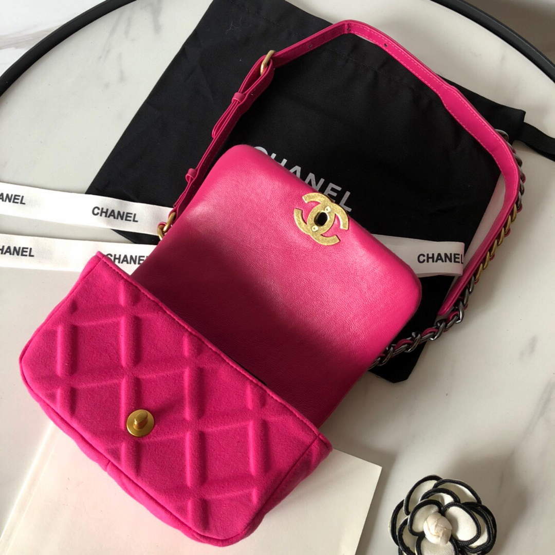 Chanel AS1163 Chanel Flap bag Velvet Rose Red - Default Title - View 7
