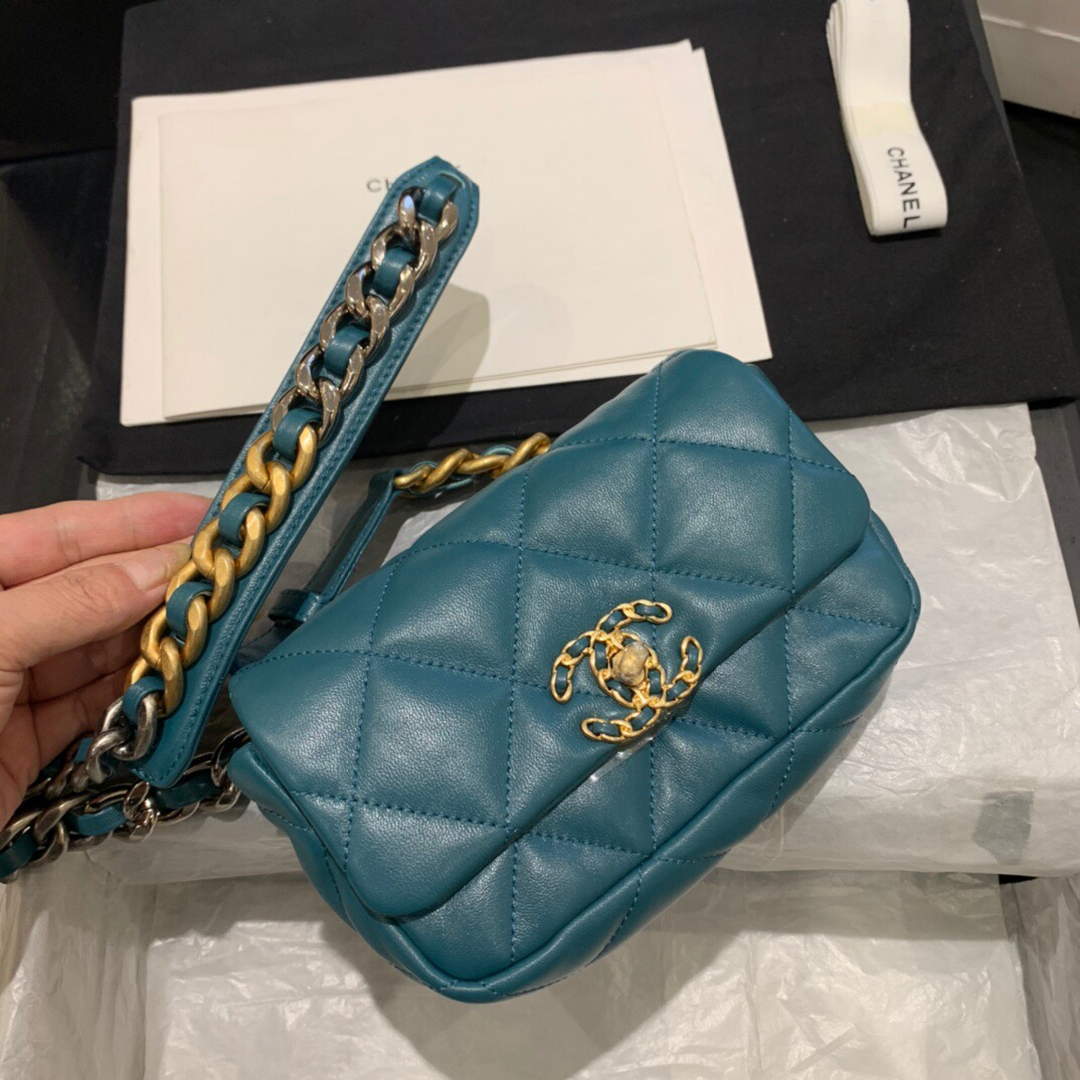 Chanel AS1163 Chanel Flap bag Lambskin Lake Blue - Default Title - View 2