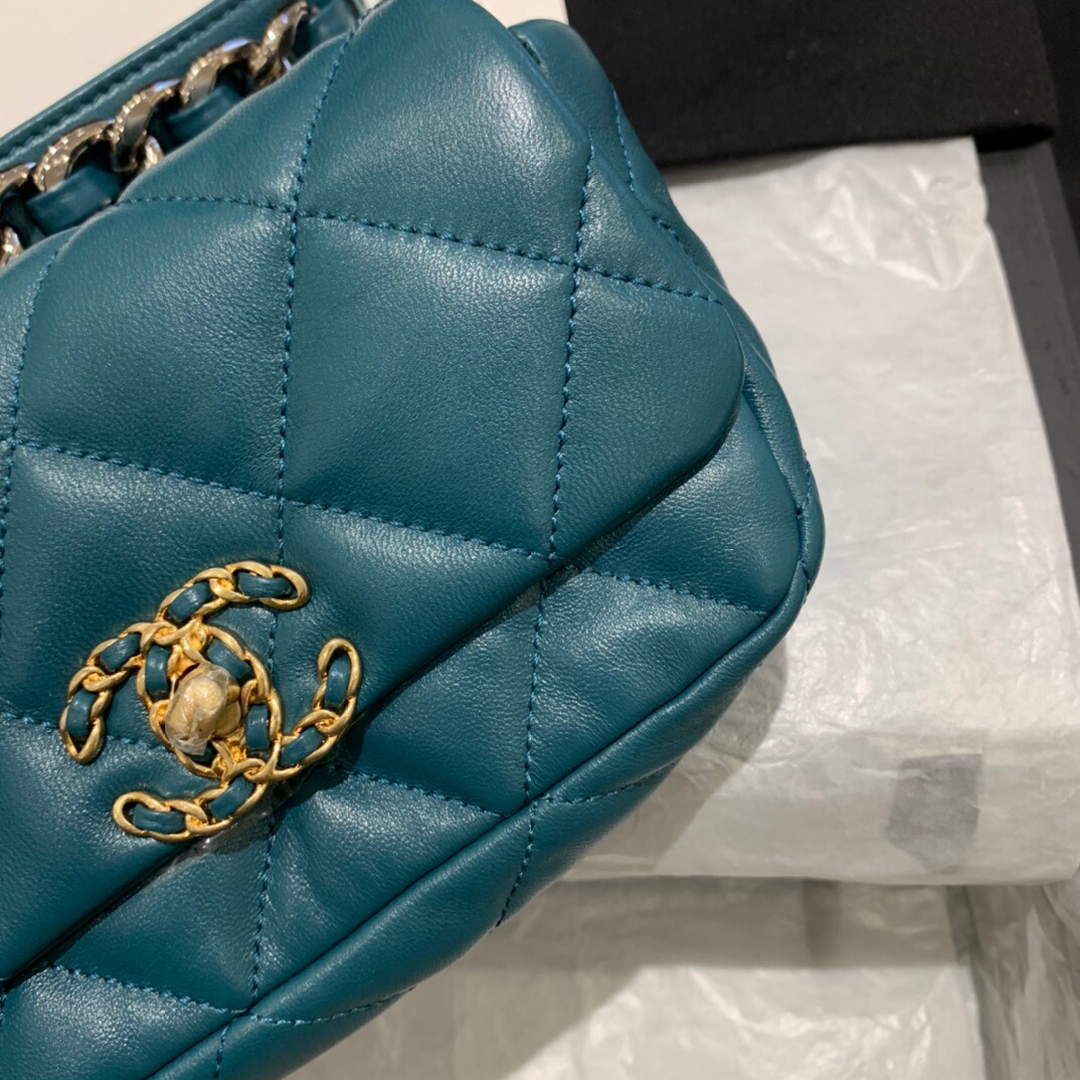 Chanel AS1163 Chanel Flap bag Lambskin Lake Blue - Default Title - View 3