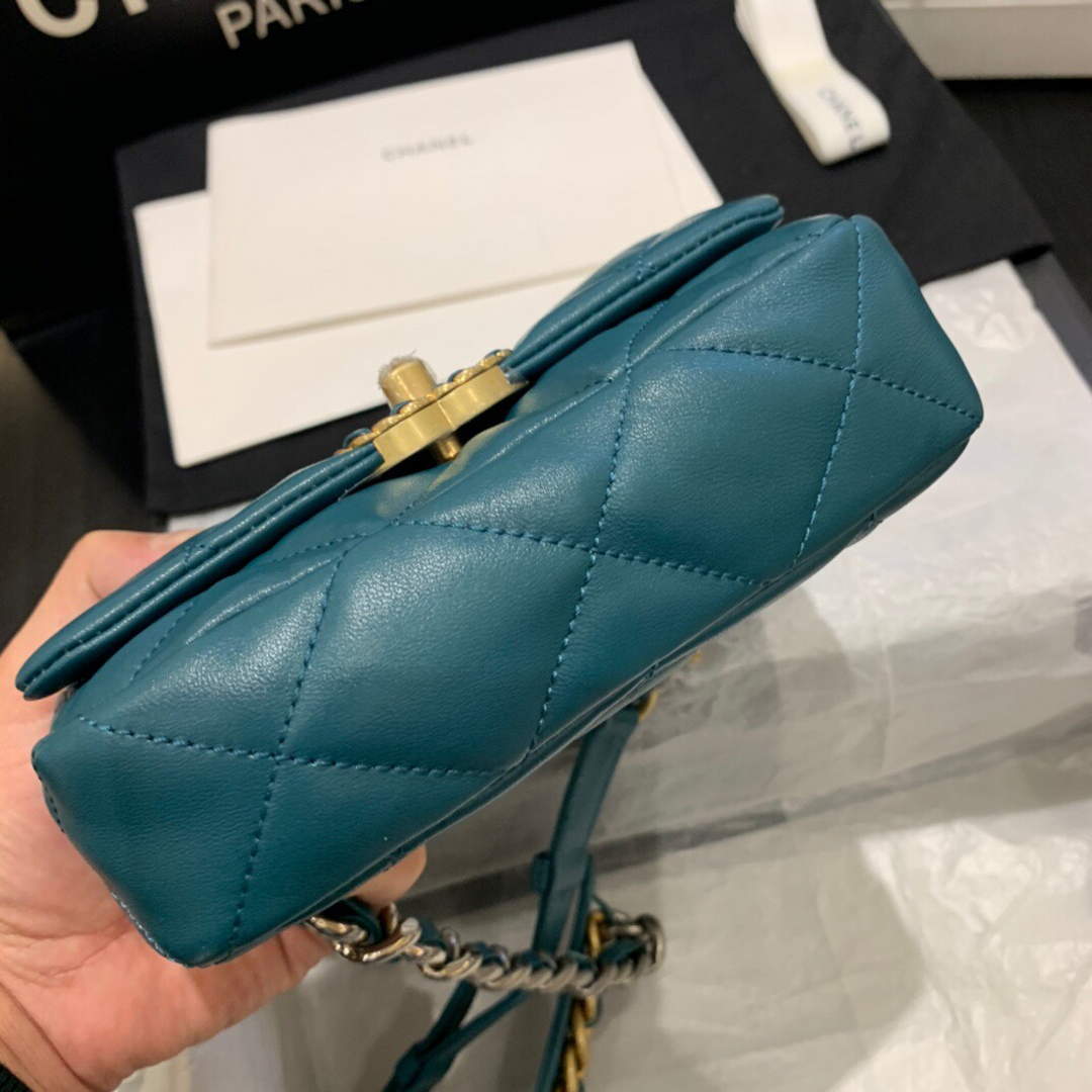 Chanel AS1163 Chanel Flap bag Lambskin Lake Blue - Default Title - View 7