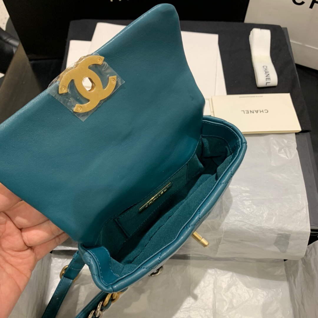 Chanel AS1163 Chanel Flap bag Lambskin Lake Blue - Default Title - View 8