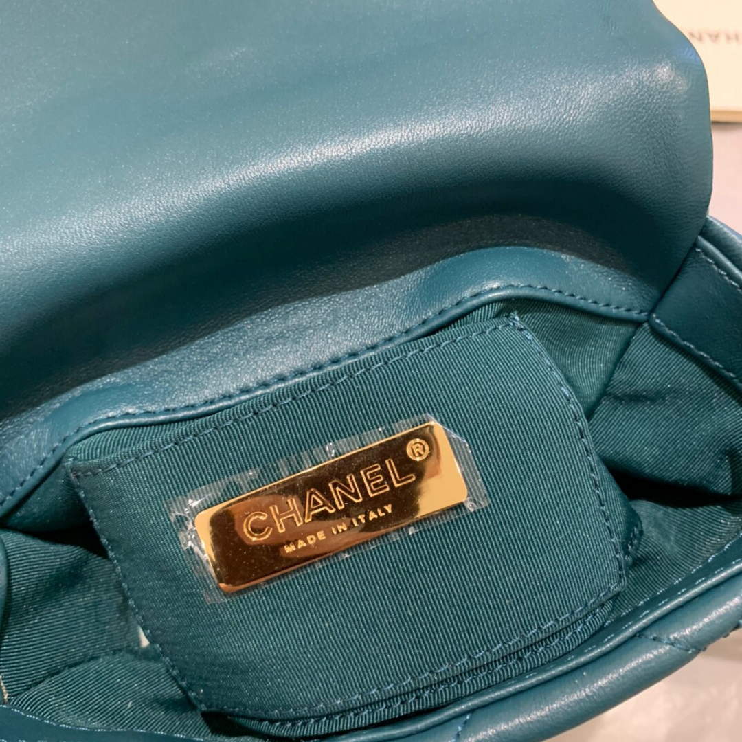 Chanel AS1163 Chanel Flap bag Lambskin Lake Blue - Default Title - View 9