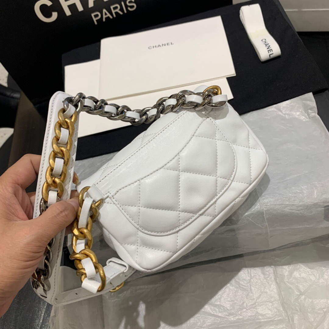 Chanel AS1163 Chanel Flap bag Lambskin White - Default Title - View 5