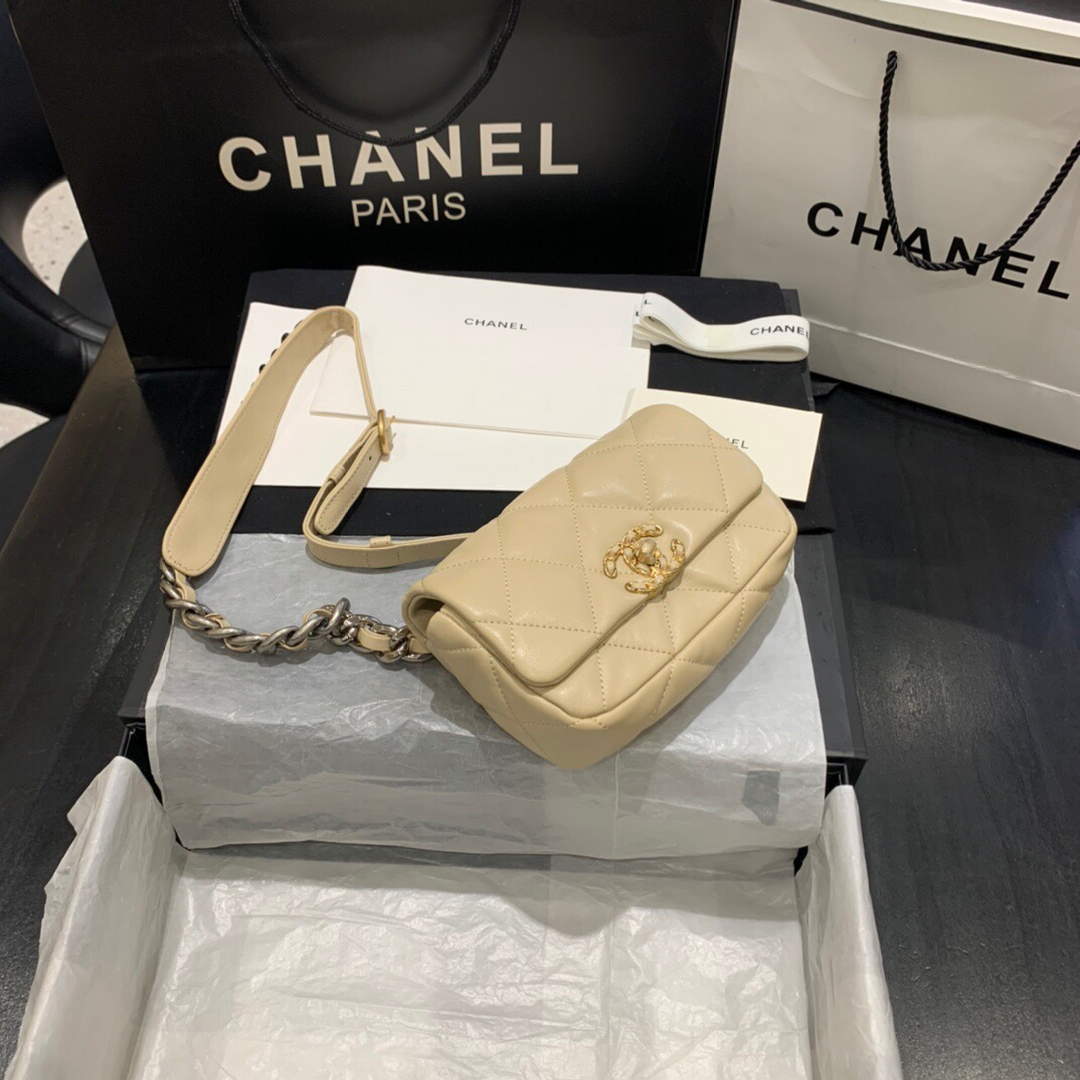 Chanel AS1163 Chanel Flap bag Lambskin Yellow - Default Title - View 1