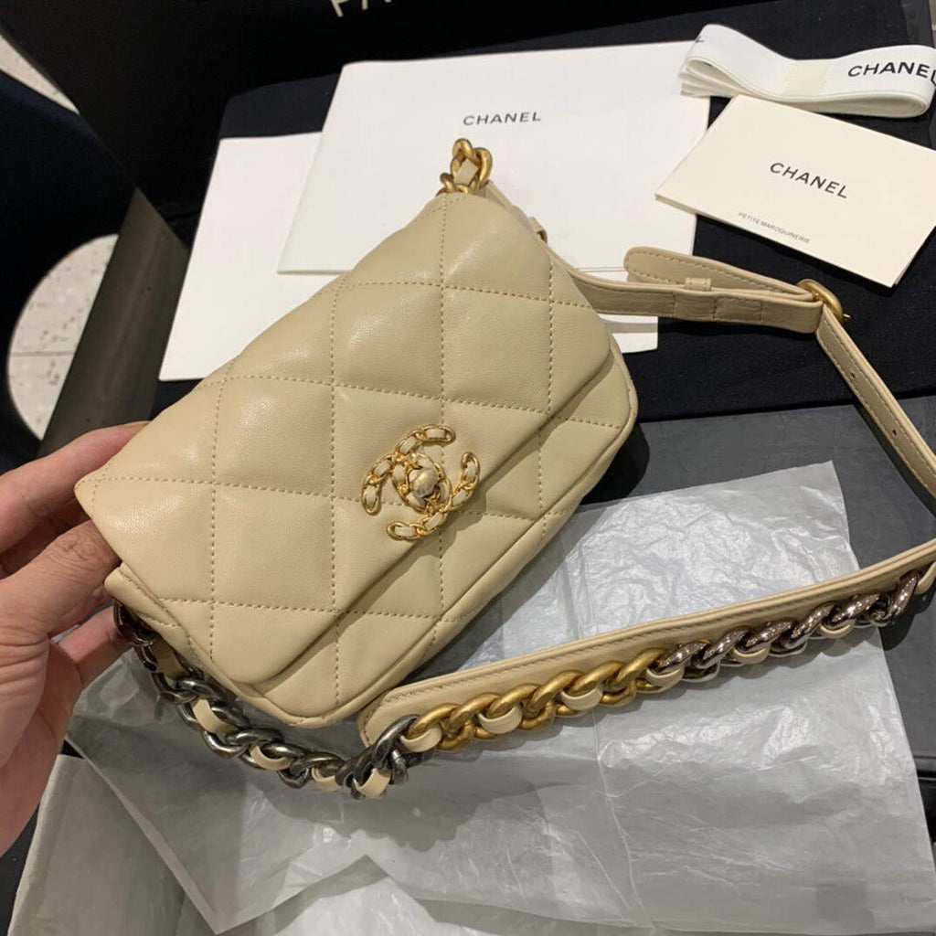 Chanel AS1163 Chanel Flap bag Lambskin Yellow