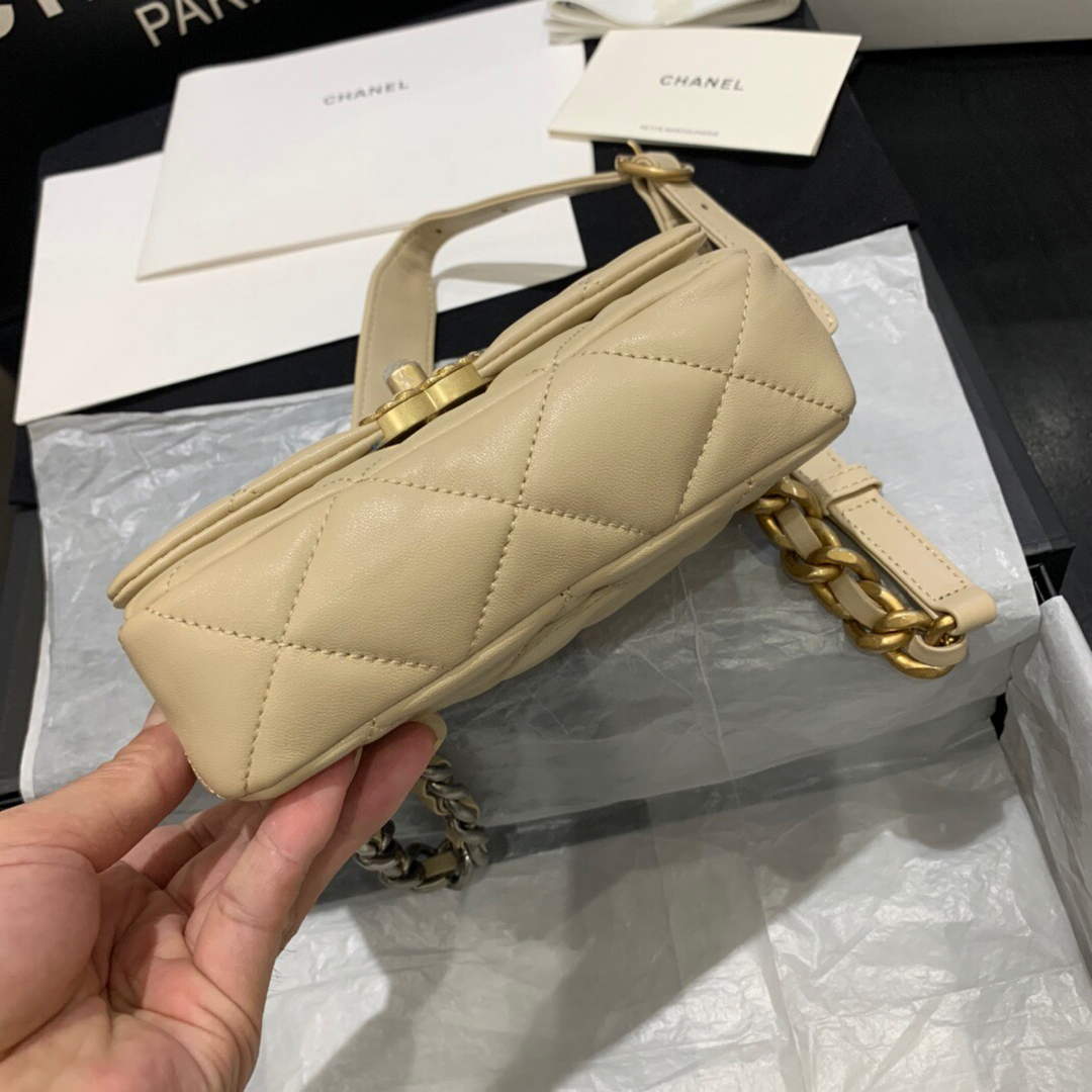 Chanel AS1163 Chanel Flap bag Lambskin Yellow