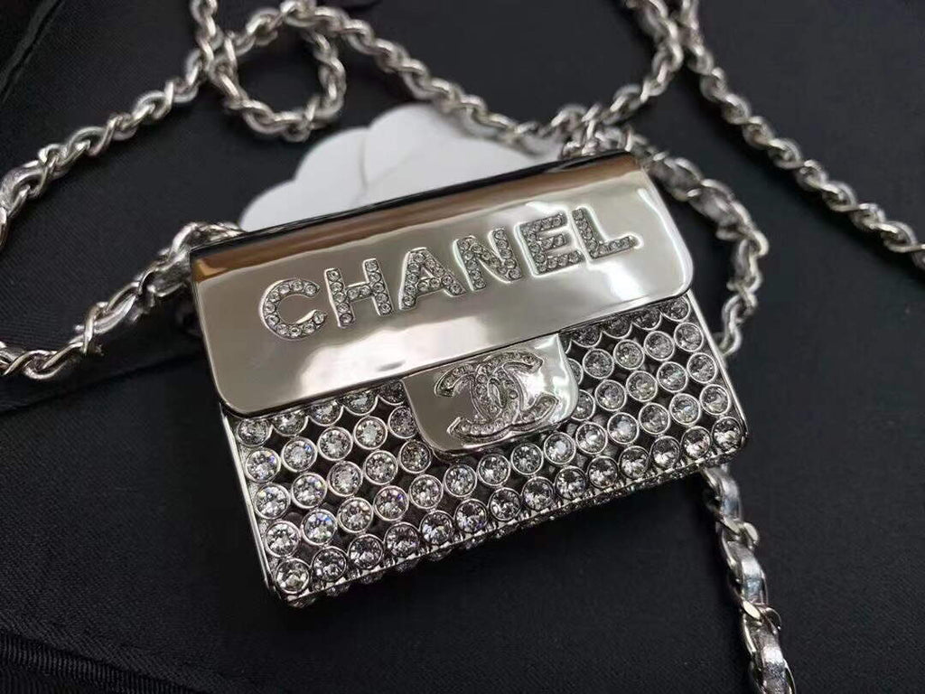 Chanel AB6154 Chanel Mini Flap Tiny bag Metal Silver