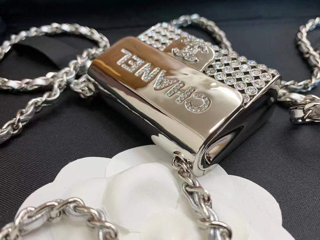 Chanel AB6154 Chanel Mini Flap Tiny bag Metal Silver
