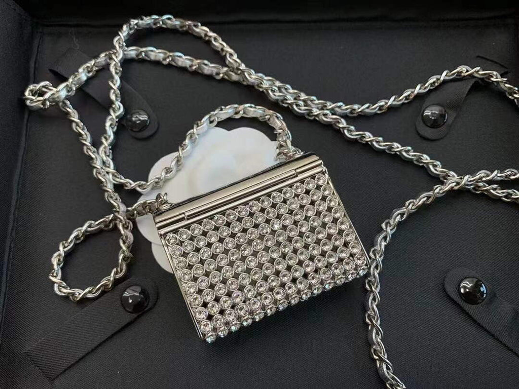 Chanel AB6154 Chanel Mini Flap Tiny bag Metal Silver