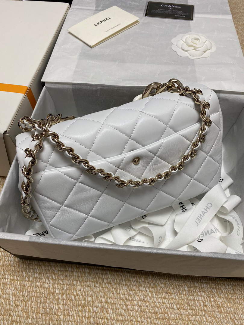 Chanel AS1353 Chanel flap bag Lambskin White